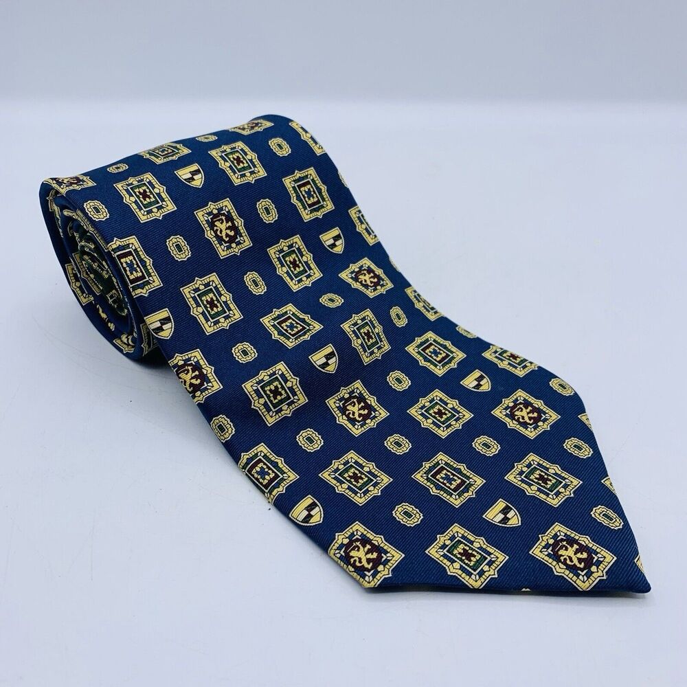 Tommy Hilfiger Mens Neck Tie Silk Blend Navy Blue Made in USA Regular 58"x4"